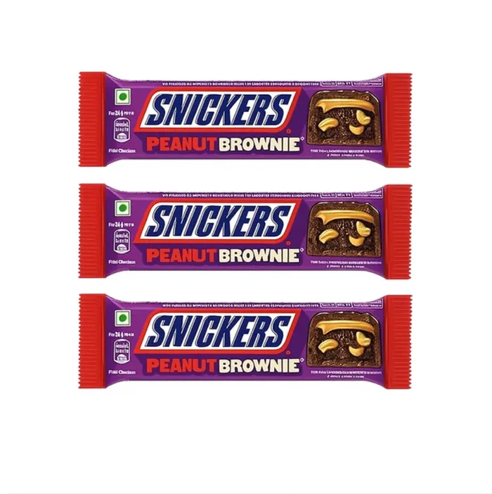 3 Snickers Brownie aux cacahouètes (india)