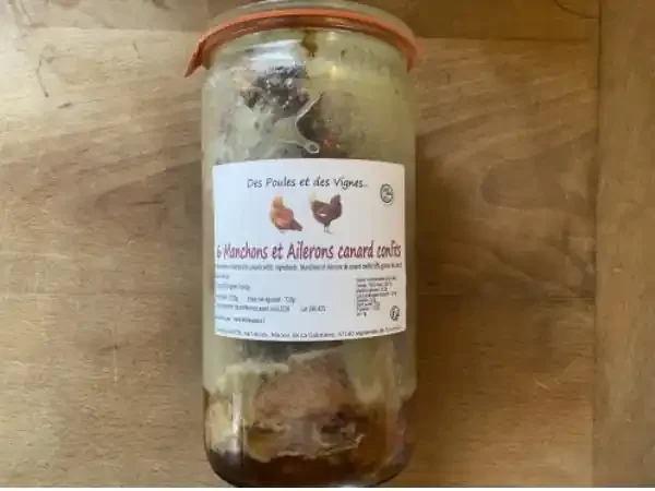 6 Manchons et Ailerons de canard confit