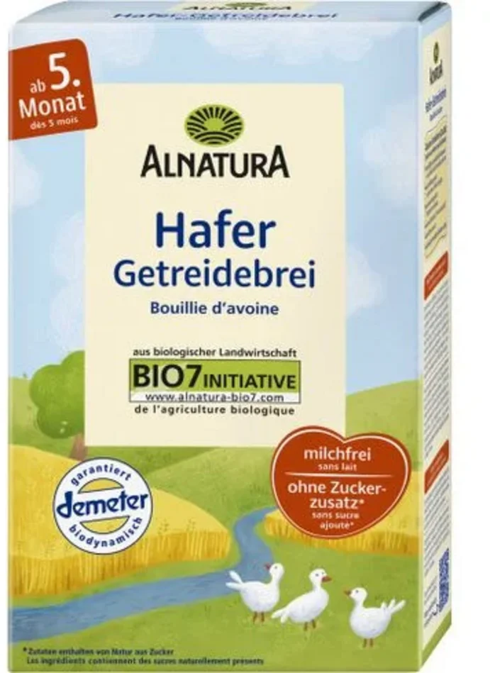 Alnatura Bouillie de Céréales Bio – Avoine, 250 g