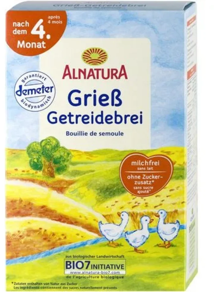 Alnatura Bouillie de Céréales Bio – Semoule, 250 g