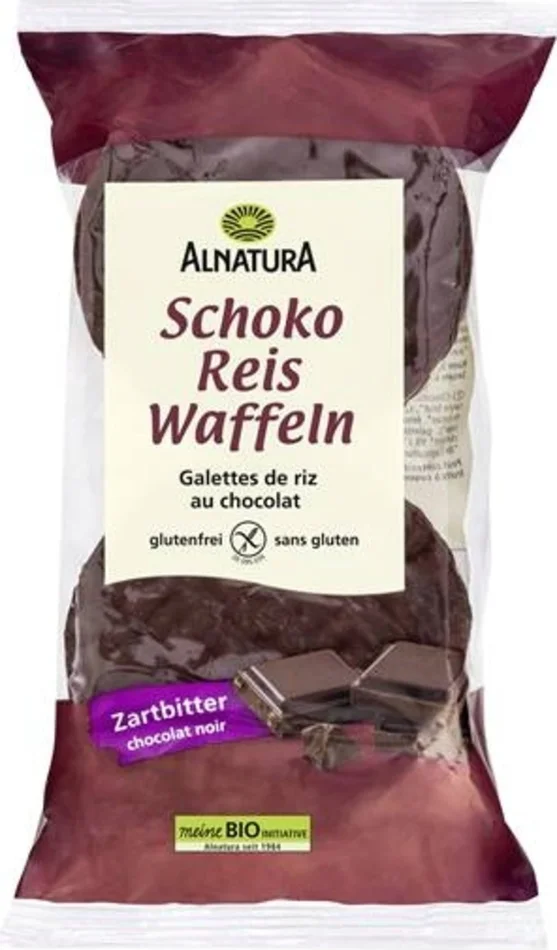 Alnatura Galettes de Riz Bio – Chocolat Noir, 100 g