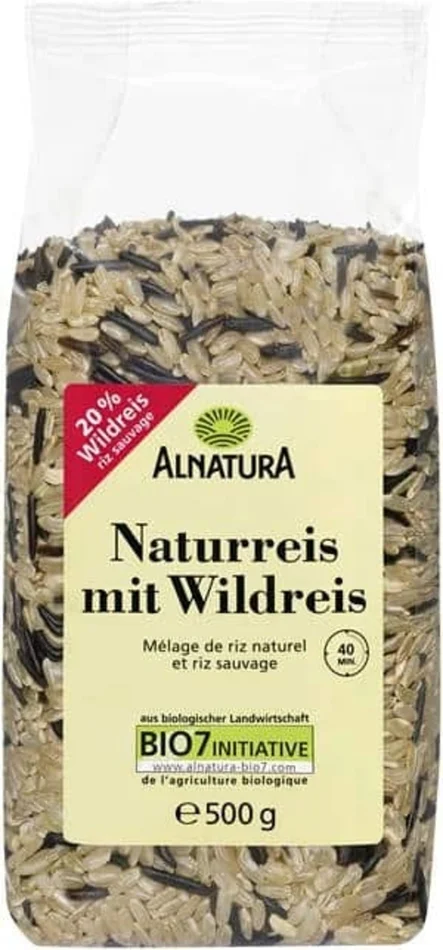 Alnatura Riz Naturel & Riz Sauvage Bio, 500 g