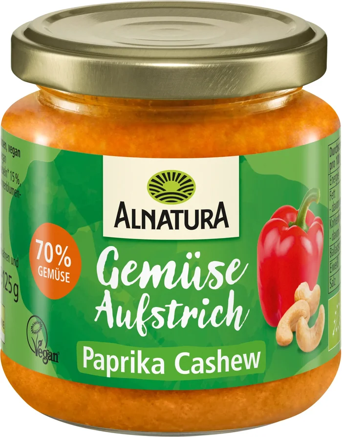 Alnatura Tartinade Bio – Poivrons & Noix de Cajou, 125 g