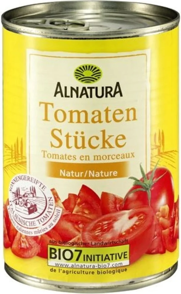 Alnatura Tomates en Morceaux Bio – Nature, 400 g