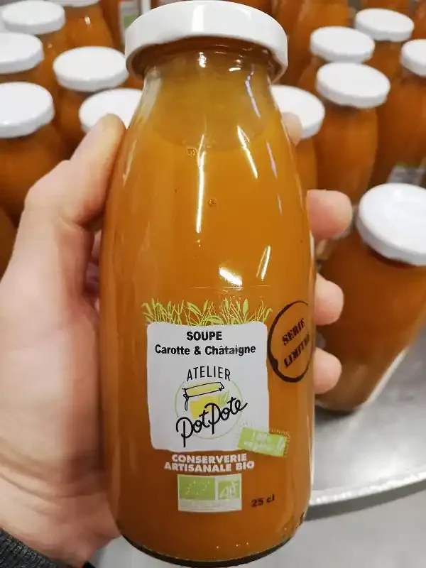Atelier Potpote — Soupe bio – carotte châtaigne – 25 cl x 24