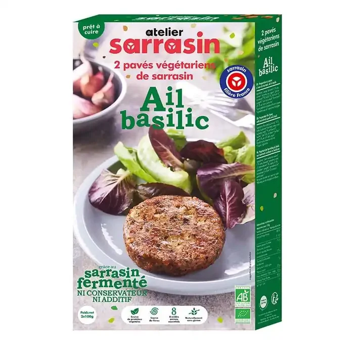Atelier Sarrasin — Pavés de sarrasin cuisiné ail/basilic bio