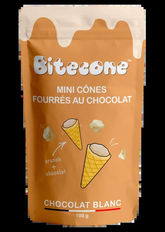 Bitecone mini cônes de glace chocolat blanc 100g