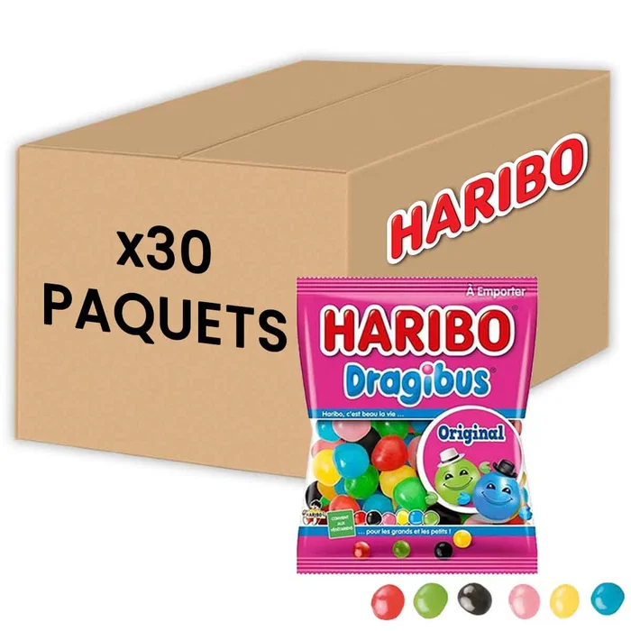 Bonbon Haribo Dragibus Original 120 gr – Carton Maxi Lot de 30 paquets