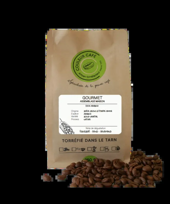 Café Moulu mélange Brésil & Éthiopie « Gourmet » – Couleur Café