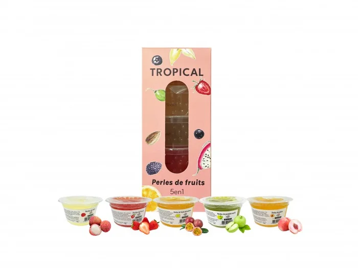 [DÉSTOCKAGE] Perles de fruits 5 en 1 goût tropical pour bubble tea 100g*(5)