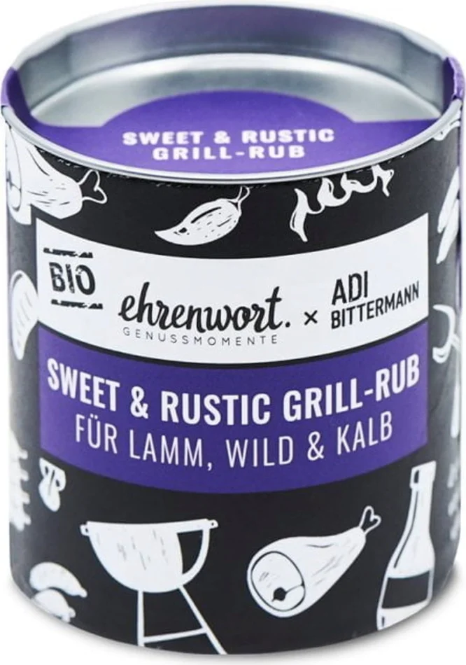 Ehrenwort Mélange d&rsquo;Épices à Frotter Bio « Sweet & Rustic Grill-Rub », 60 g