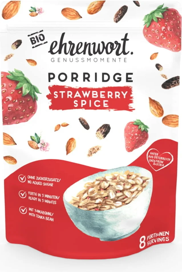Ehrenwort Porridge Bio « Strawberry Spice », 400 g