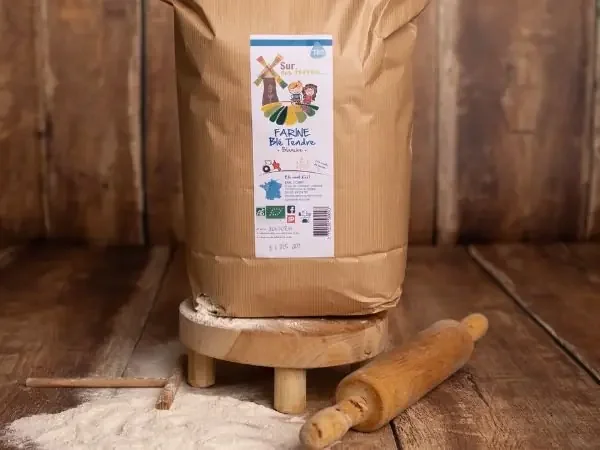 Farine de blé tendre T65 bio – 5kg