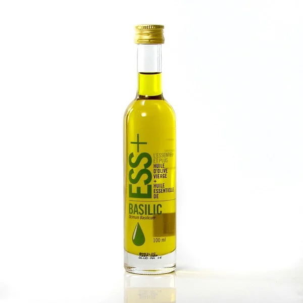 Huile d&rsquo;olive vierge et Huile essentielle de Basilic, 100ml