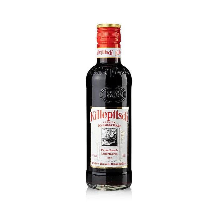 Killepitsch, liqueur aux herbes, 42% vol., fabrique de liqueur Peter Busch, 350 ml, bouteille