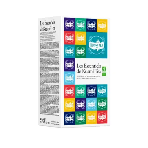 KUSMI TEA – LES ESSENTIELS ASSORTIMENT THES ET INFUSIONS 24 SACHETS x1 BIO