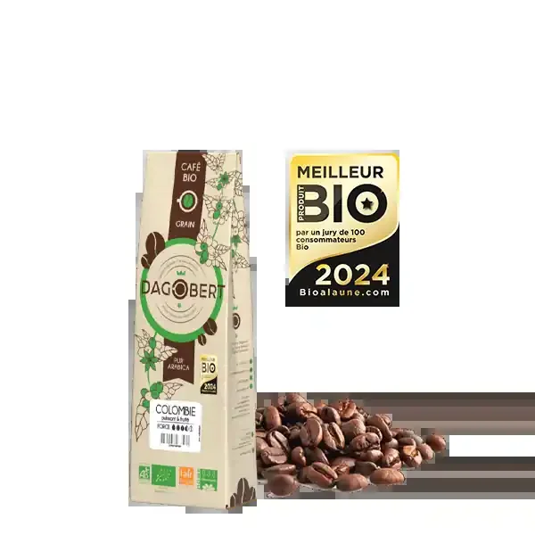 Les Cafés Dagobert — Colombie 100% arabica, bio et équitable – grains – 250 g