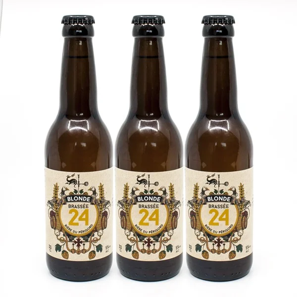 Lot de 3 Bières Blondes Brassée 24 Brasserie Artisanale de Sarlat 33cl