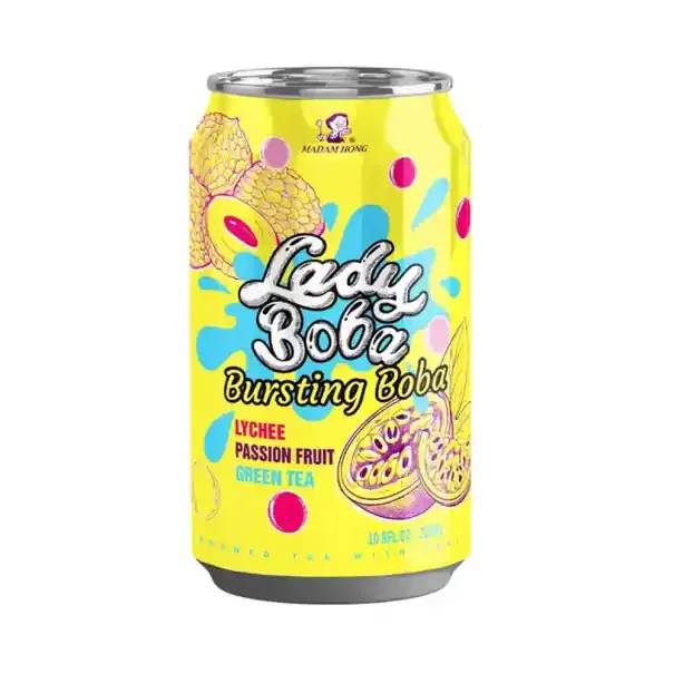 MADAM HONG – LADY BOBA BUBBLE TEA LYCHEE ET PASSION CANETTE ALU 320ML x24