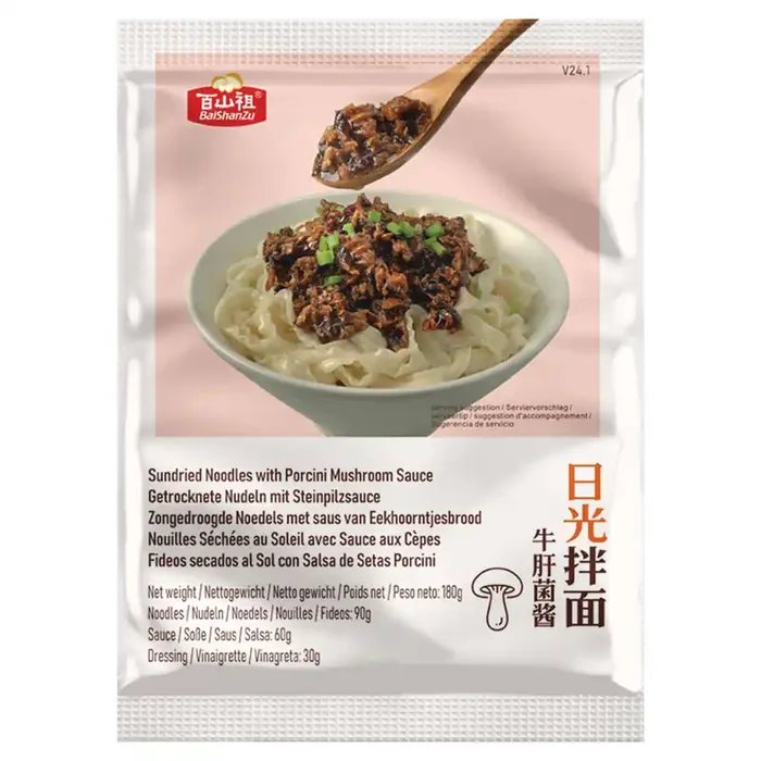 Nouilles chinoises sauce aux champignons marinés 180gr baishanzu