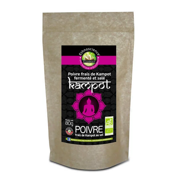 Poivre frais de Kampot fermenté et salé bio