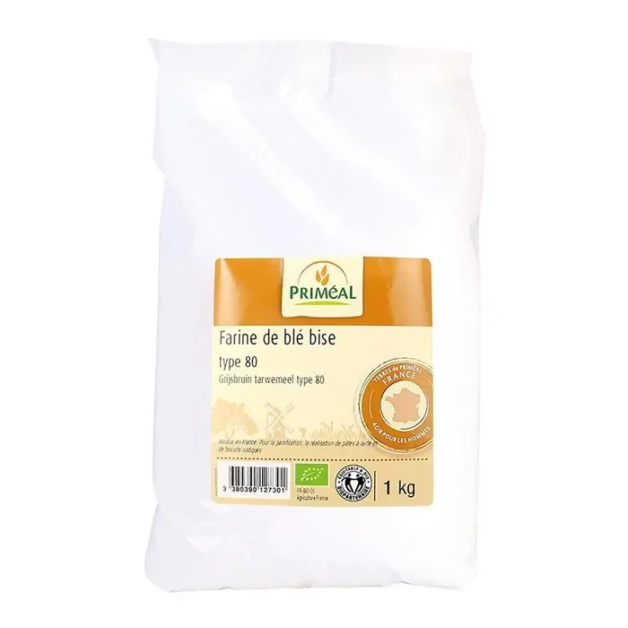 Priméal — Farine de blé t80 bio (origine France) – 1 kg