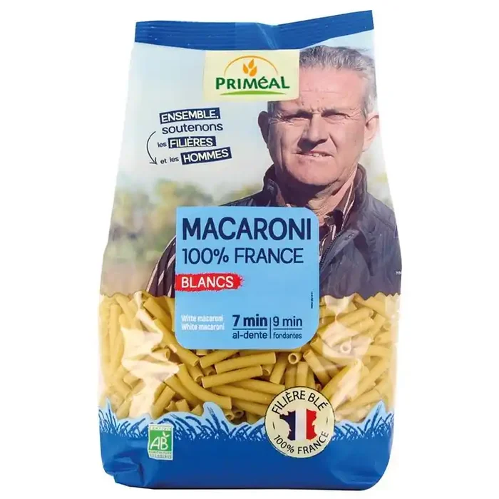 Priméal — Macaroni 100% france blancs bio – 500 g