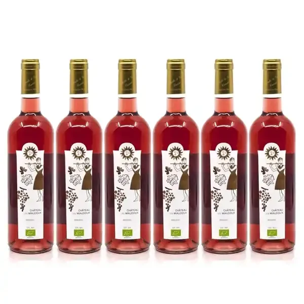 Promotion de 6 Bouteilles Château Miaudoux AOC Bergerac Rosé BIO 2023 75cl