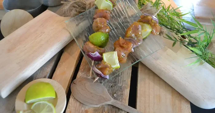 « Spécial barbecue » Brochettes de Faisan mariné Thym Citron X2 unités