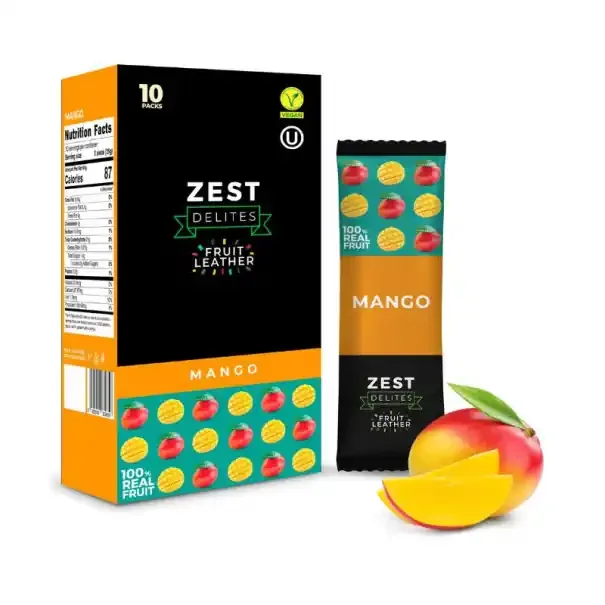 ZEST DELITES – BARRES DE FRUIT MANGUE 25G X10