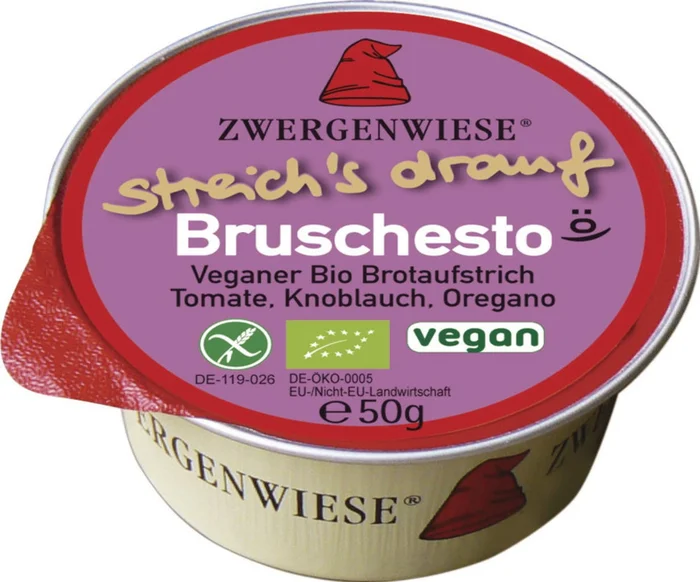 Zwergenwiese Kleiner streich&rsquo;s drauf – Mini-Tartinade Bio – Bruschesto, 50 g